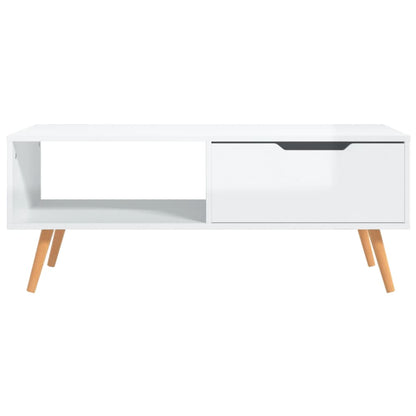 vidaXL Table basse blanc brillant 100x49,5x43 cm Bois d'ingénierie