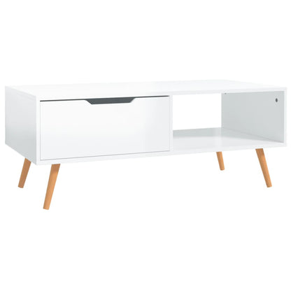 vidaXL Table basse blanc brillant 100x49,5x43 cm Bois d'ingénierie