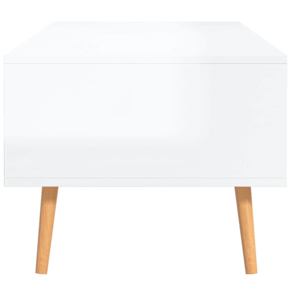 vidaXL Table basse blanc brillant 100x49,5x43 cm Bois d'ingénierie