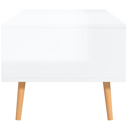 vidaXL Table basse blanc brillant 100x49,5x43 cm Bois d'ingénierie