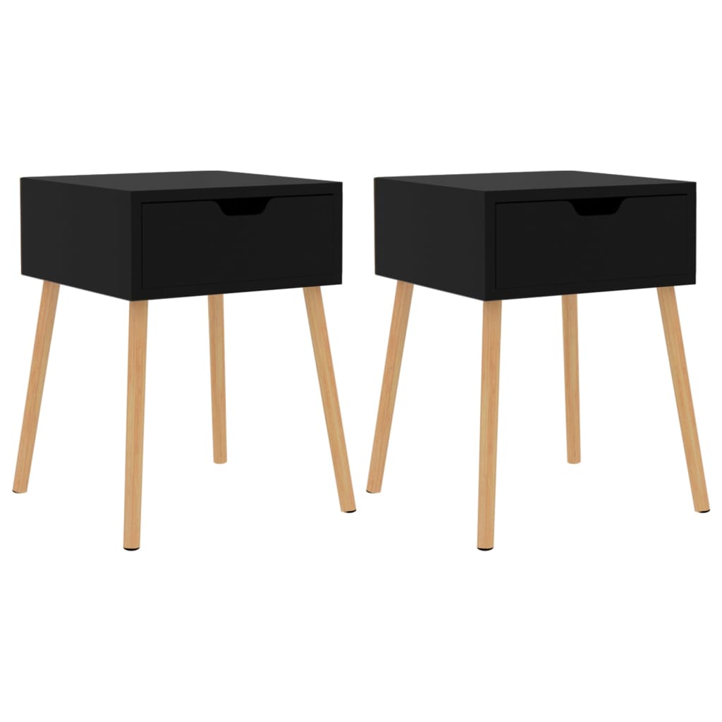 vidaXL Nachttische 2 Stk. Schwarz 40x40x56 cm Holzwerkstoff