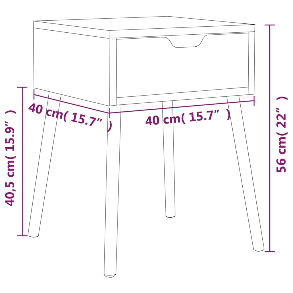 vidaXL Nachttische 2 Stk. Schwarz 40x40x56 cm Holzwerkstoff