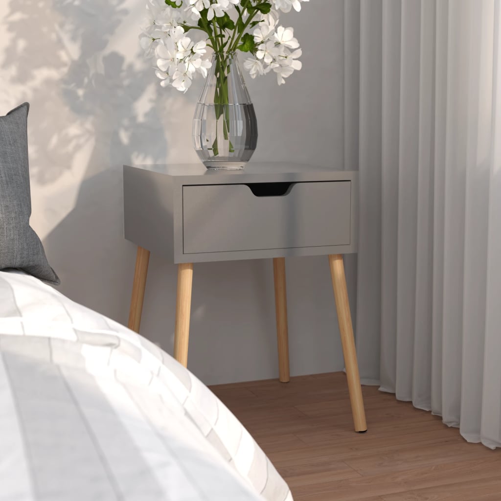 vidaXL Nachttisch Grau 40x40x56 cm Holzwerkstoff