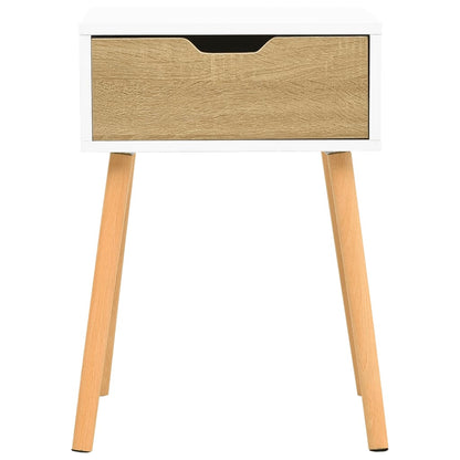 vidaXL Nachttische 2 Stk. Weiß Sonoma-Eiche 40x40x56 cm Holzwerkstoff