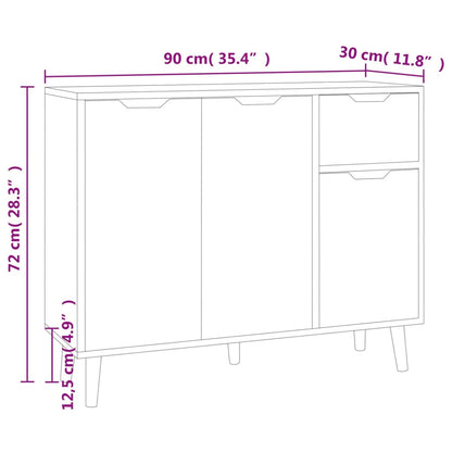 vidaXL Buffet chêne Sonoma 90x30x72 cm Bois d'ingénierie