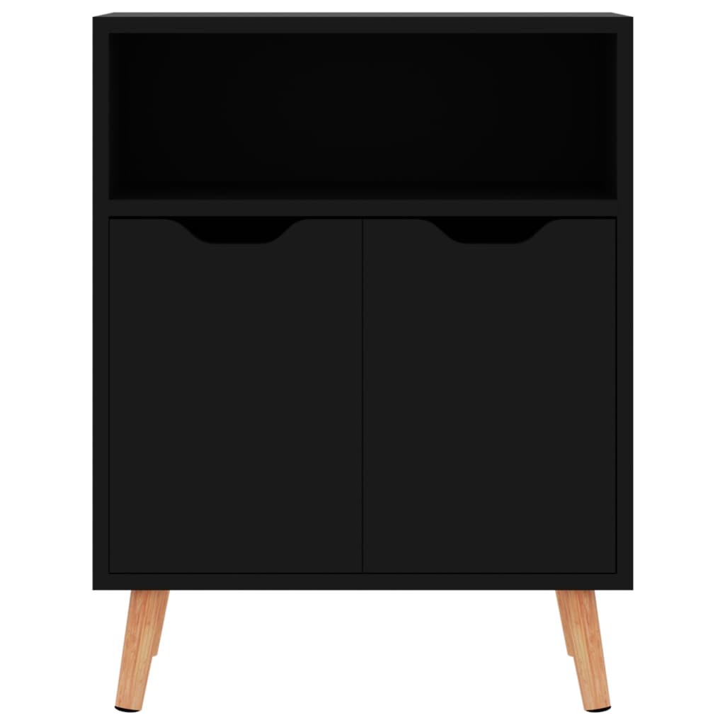 vidaXL Buffet haut brillant noir 60x30x72 cm Bois d'ingénierie