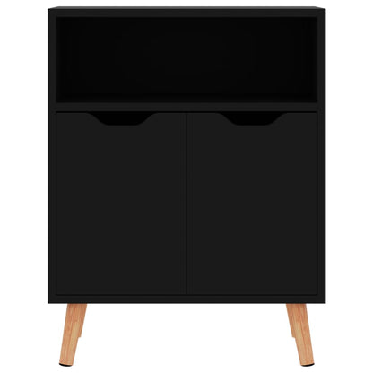 vidaXL Buffet haut brillant noir 60x30x72 cm Bois d'ingénierie