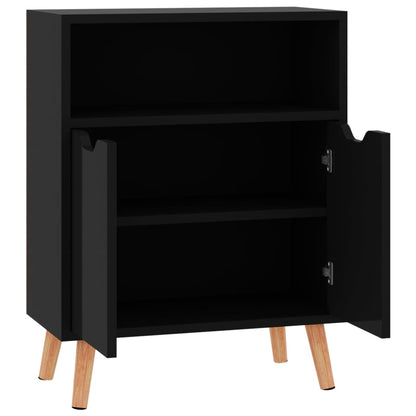 vidaXL Buffet haut brillant noir 60x30x72 cm Bois d'ingénierie