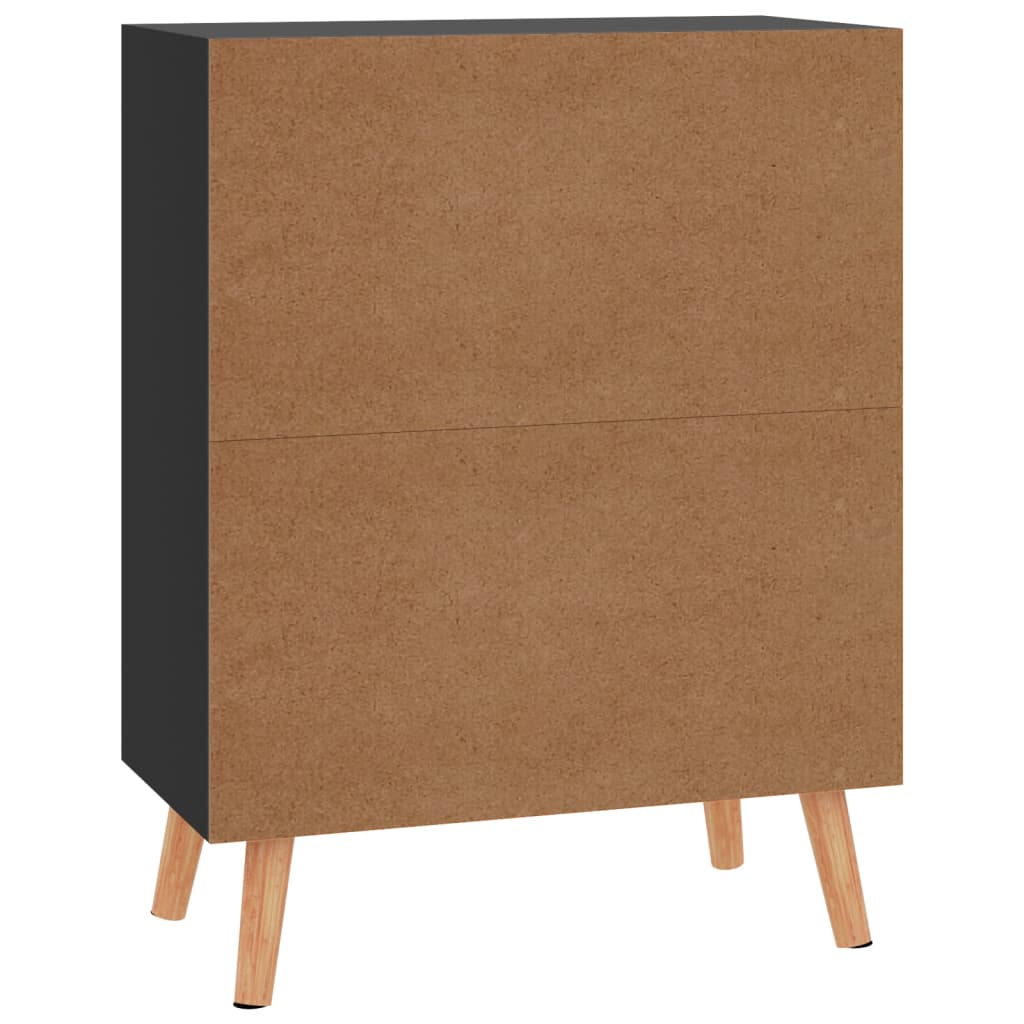 vidaXL Buffet haut brillant noir 60x30x72 cm Bois d'ingénierie