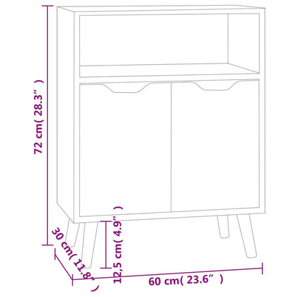 vidaXL Buffet chêne fumé 60x30x72 cm Bois d'ingénierie