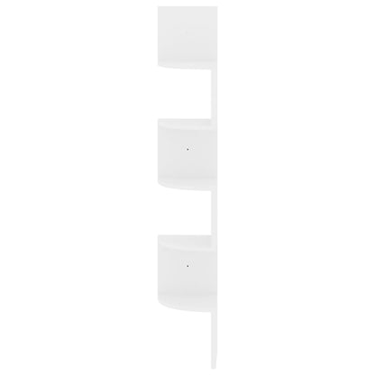 vidaXL Wand-Eckregal Hochglanz-Weiß 19x19x123 cm Holzwerkstoff