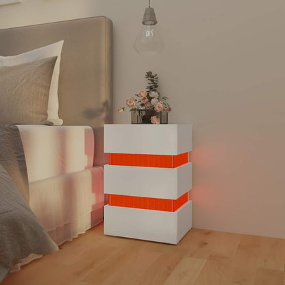 vidaXL LED-Nachttisch Weiß 45x35x67 cm Holzwerkstoff