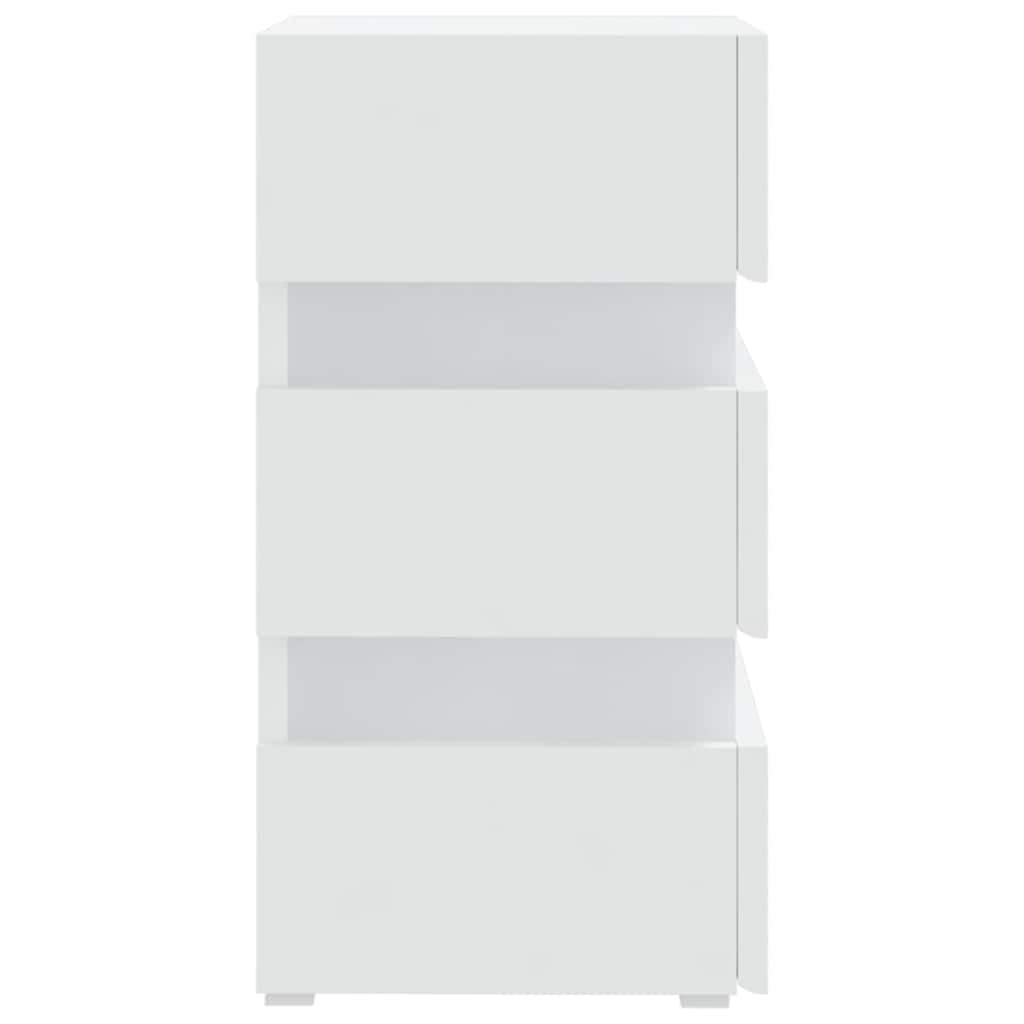 vidaXL LED-Nachttisch Weiß 45x35x67 cm Holzwerkstoff
