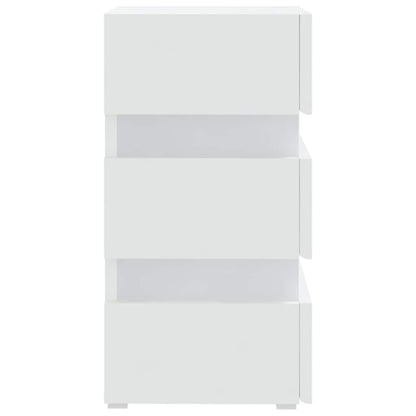 vidaXL LED-Nachttisch Weiß 45x35x67 cm Holzwerkstoff