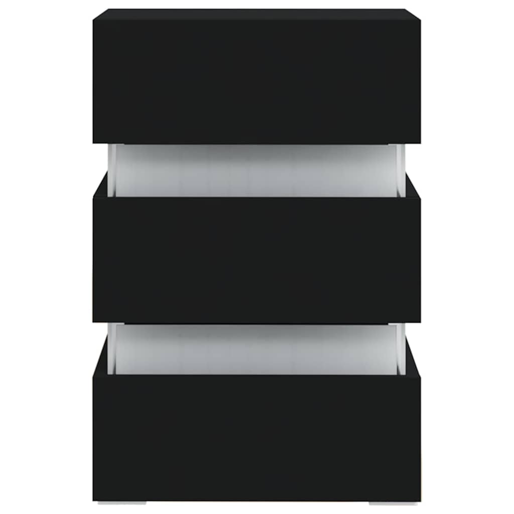 vidaXL LED-Nachttisch Schwarz 45x35x67 cm Holzwerkstoff