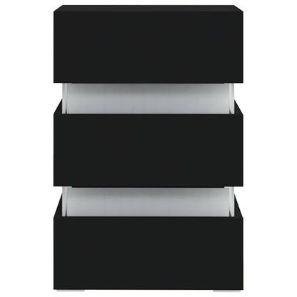 vidaXL LED-Nachttisch Schwarz 45x35x67 cm Holzwerkstoff