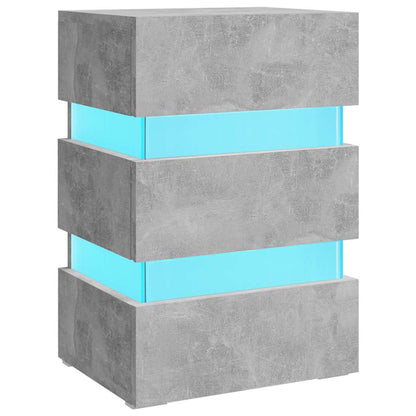 vidaXL Table de chevet à LED gris béton 45x35x67 cm Aggloméré