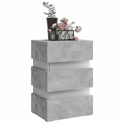 vidaXL Table de chevet à LED gris béton 45x35x67 cm Aggloméré