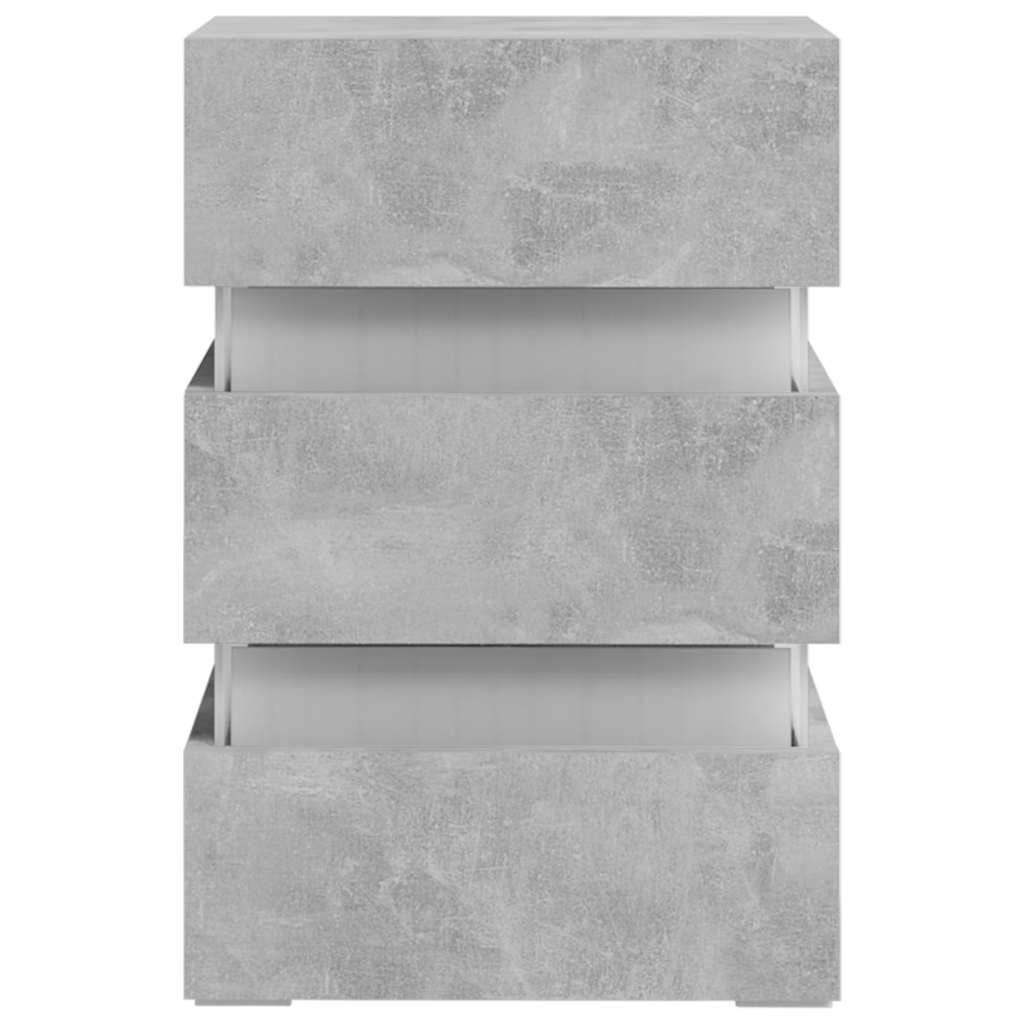 vidaXL Table de chevet à LED gris béton 45x35x67 cm Aggloméré