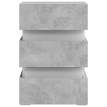 vidaXL Table de chevet à LED gris béton 45x35x67 cm Aggloméré