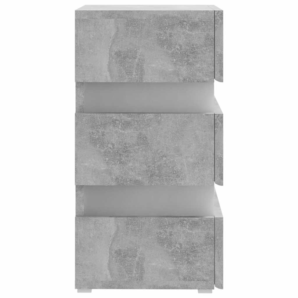 vidaXL Table de chevet à LED gris béton 45x35x67 cm Aggloméré