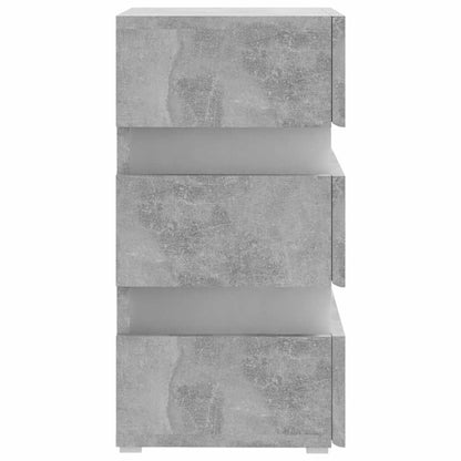 vidaXL Table de chevet à LED gris béton 45x35x67 cm Aggloméré