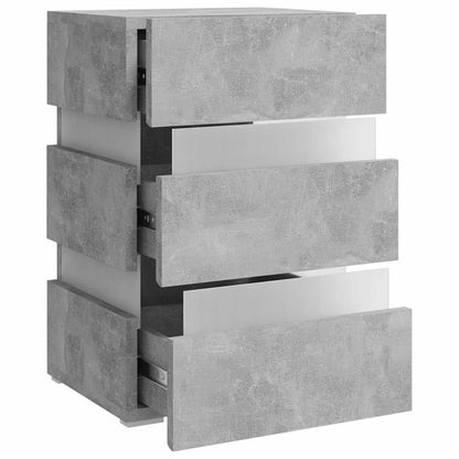 vidaXL Table de chevet à LED gris béton 45x35x67 cm Aggloméré