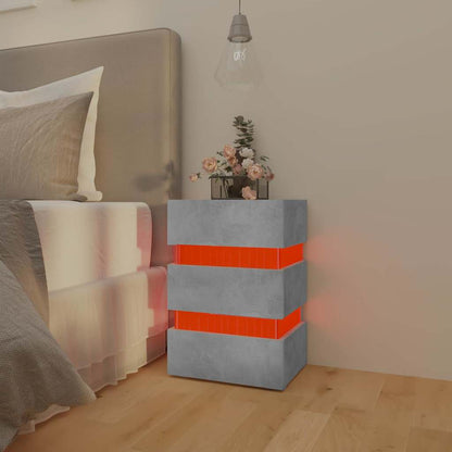 vidaXL Table de chevet à LED gris béton 45x35x67 cm Aggloméré
