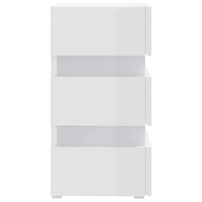 vidaXL LED-Nachttisch Hochglanz-Weiß 45x35x67 cm Holzwerkstoff