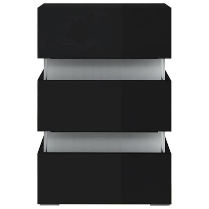 vidaXL LED-Nachttisch Hochglanz-Schwarz 45x35x67 cm Holzwerkstoff