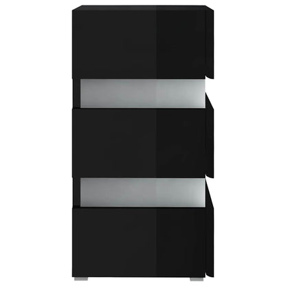 vidaXL LED-Nachttisch Hochglanz-Schwarz 45x35x67 cm Holzwerkstoff