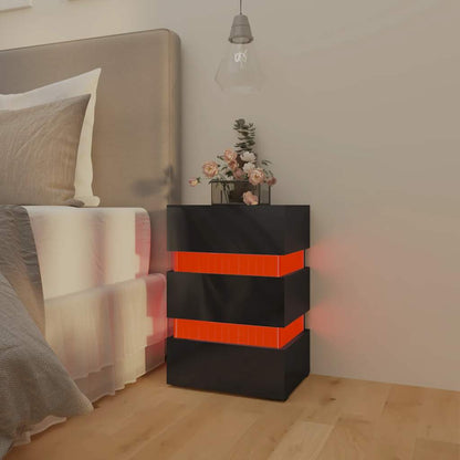 vidaXL LED-Nachttisch Hochglanz-Schwarz 45x35x67 cm Holzwerkstoff