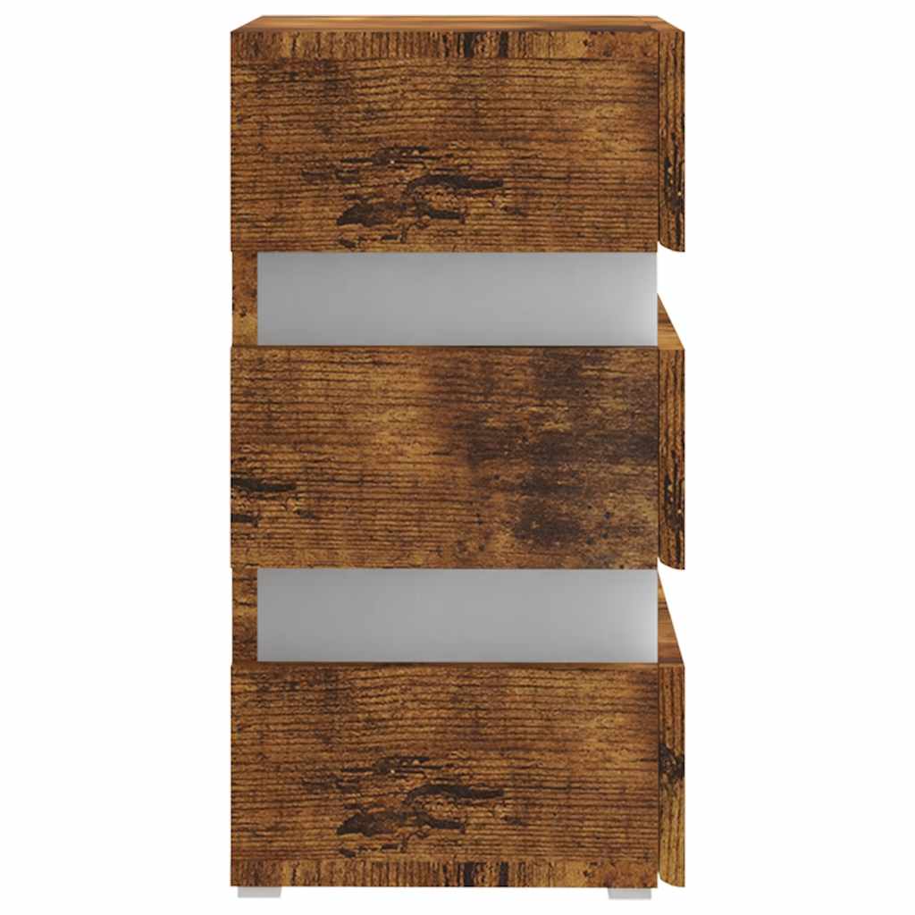 vidaXL LED-Nachttisch Räuchereiche 45x35x67 cm Holzwerkstoff