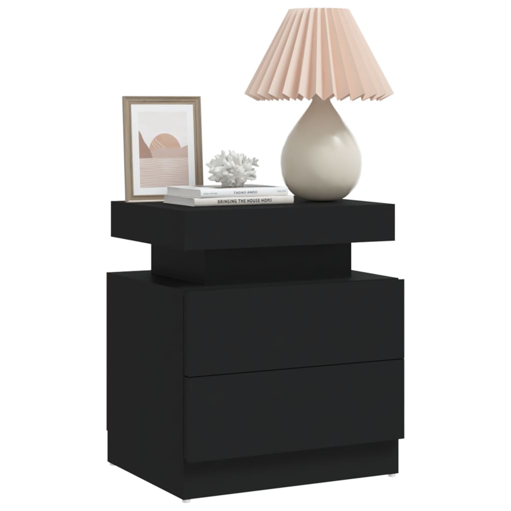 vidaXL Nachttisch Schwarz 45x35x52 cm Holzwerkstoff
