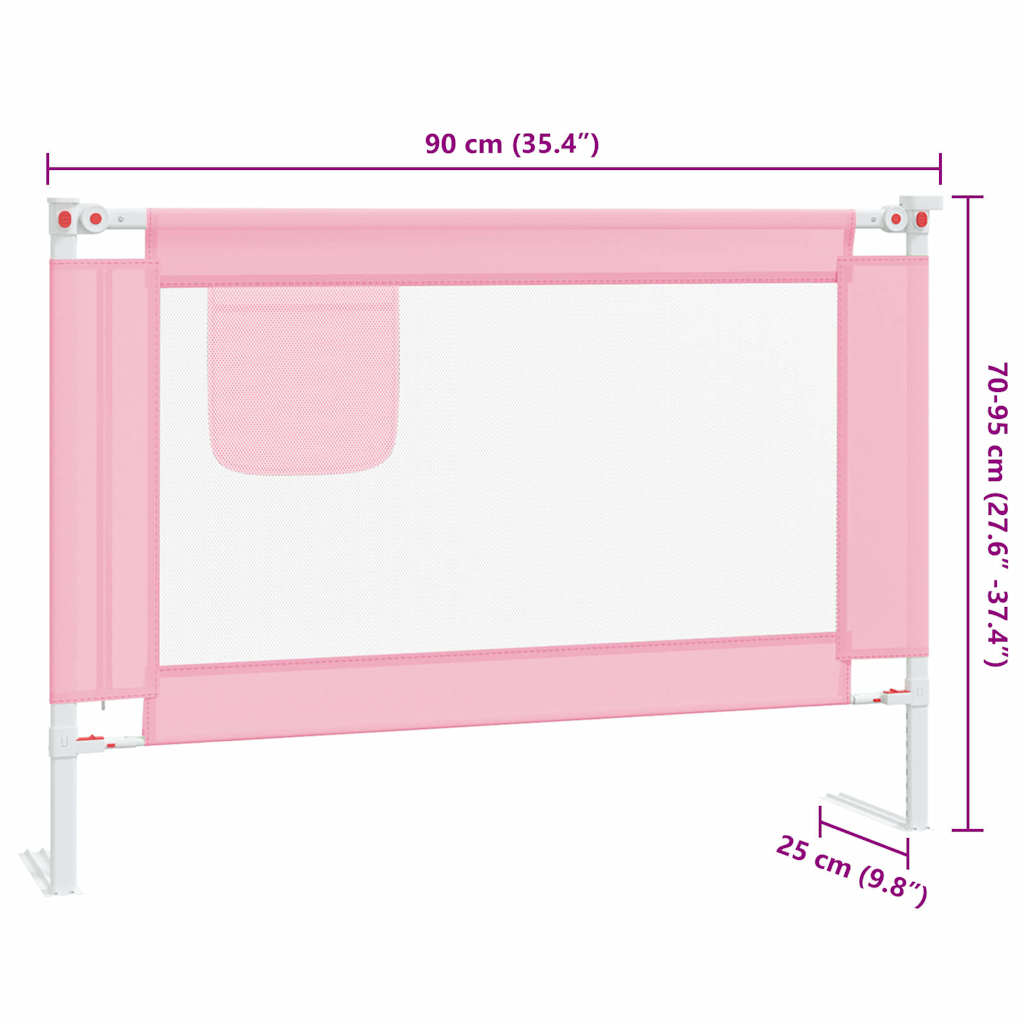 Kleinkind-Bettschutzgitter Rosa 90x25 cm Stoff