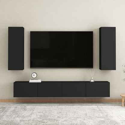 vidaXL Meuble TV Noir 30,5x30x90 cm Bois d'ingénierie