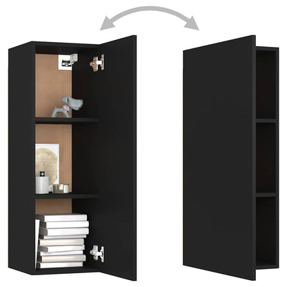 vidaXL Meuble TV Noir 30,5x30x90 cm Bois d'ingénierie