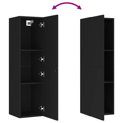 vidaXL Meuble TV Noir 30,5x30x110 cm Bois d'ingénierie