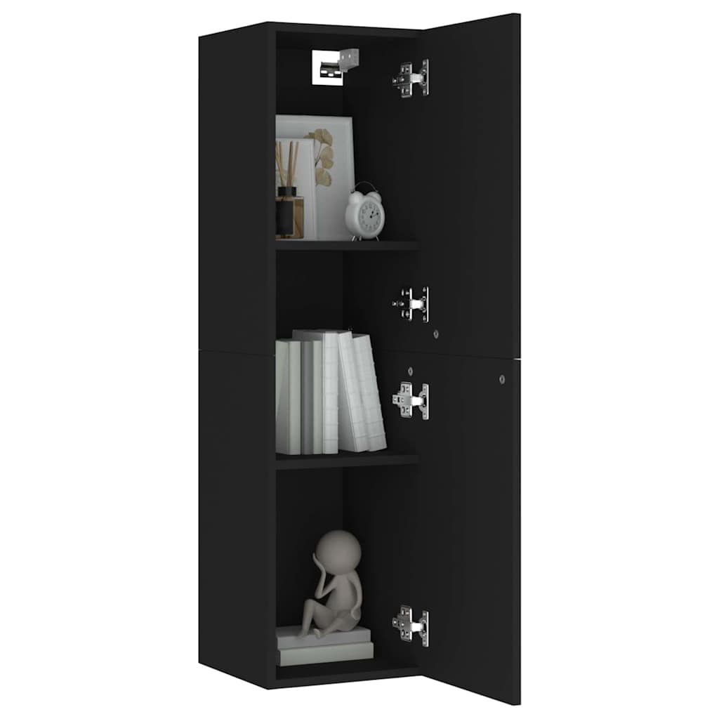 vidaXL Meuble TV Noir 30,5x30x110 cm Bois d'ingénierie