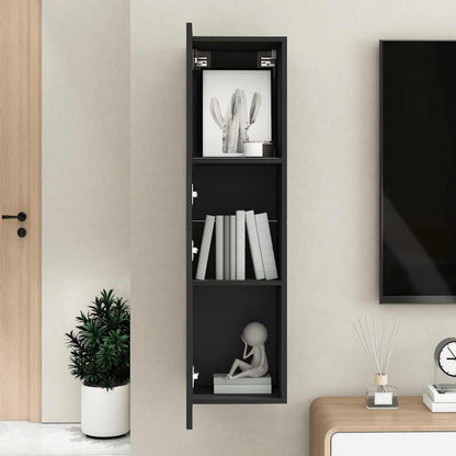 vidaXL Meuble TV Noir 30,5x30x110 cm Bois d'ingénierie