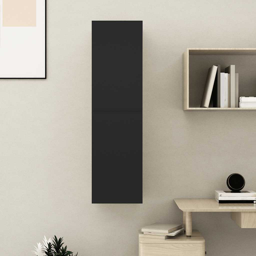 vidaXL Meuble TV Noir 30,5x30x110 cm Bois d'ingénierie