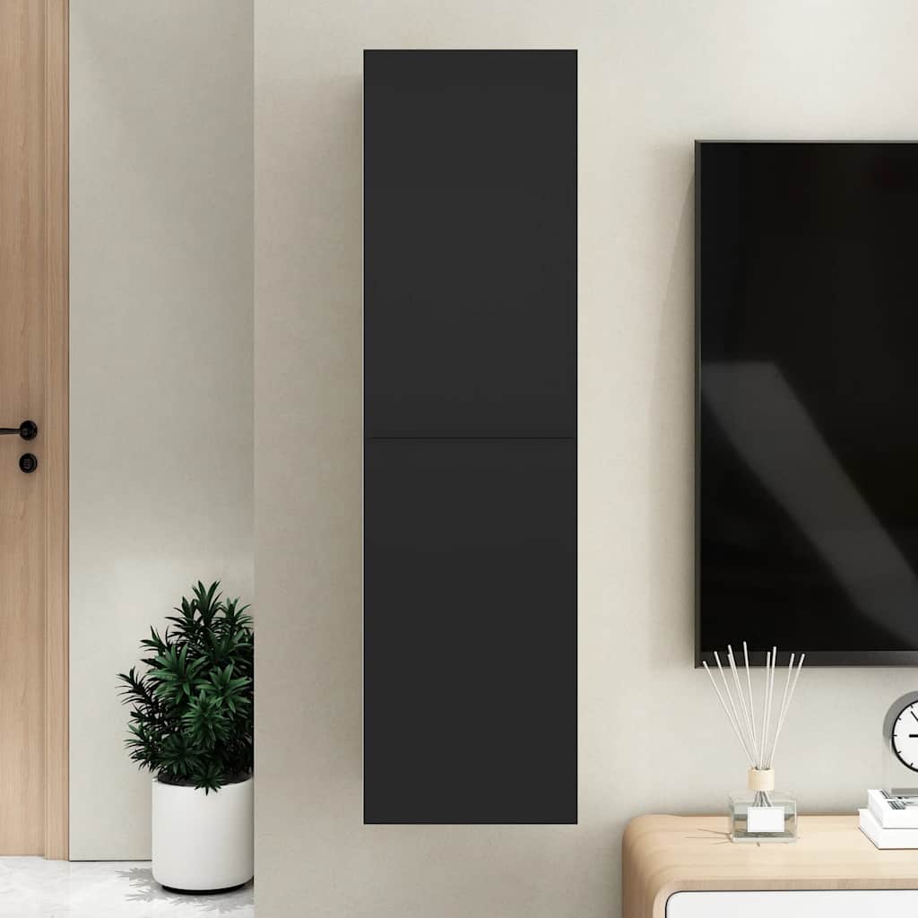 vidaXL Meuble TV Noir 30,5x30x110 cm Bois d'ingénierie