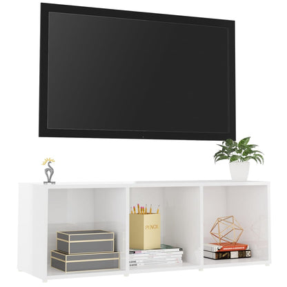 vidaXL TV-Schrank Hochglanz-Weiß 107x35x37 cm Holzwerkstoff
