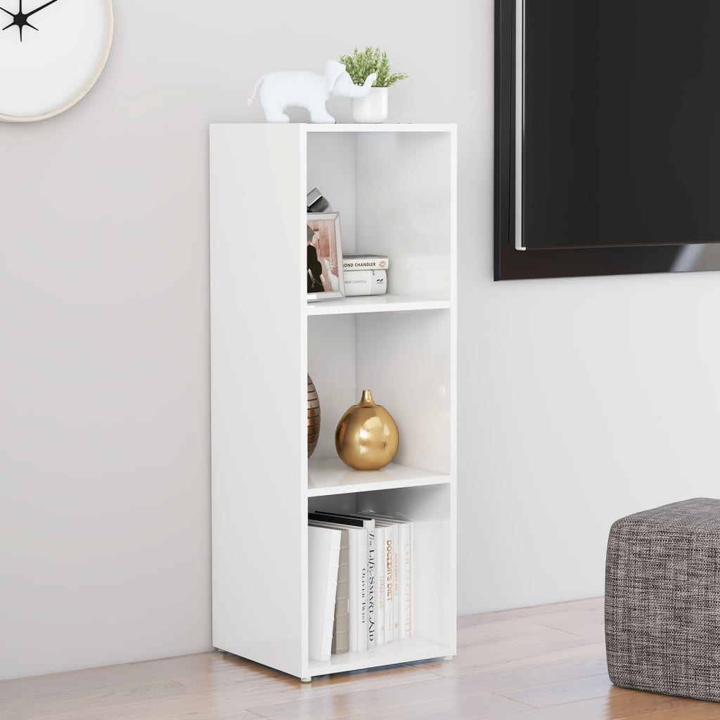 vidaXL TV-Schrank Hochglanz-Weiß 107x35x37 cm Holzwerkstoff