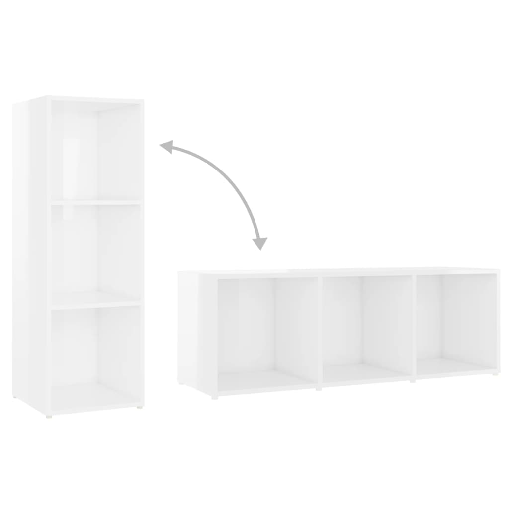 vidaXL TV-Schrank Hochglanz-Weiß 107x35x37 cm Holzwerkstoff
