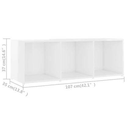 vidaXL TV-Schrank Hochglanz-Weiß 107x35x37 cm Holzwerkstoff