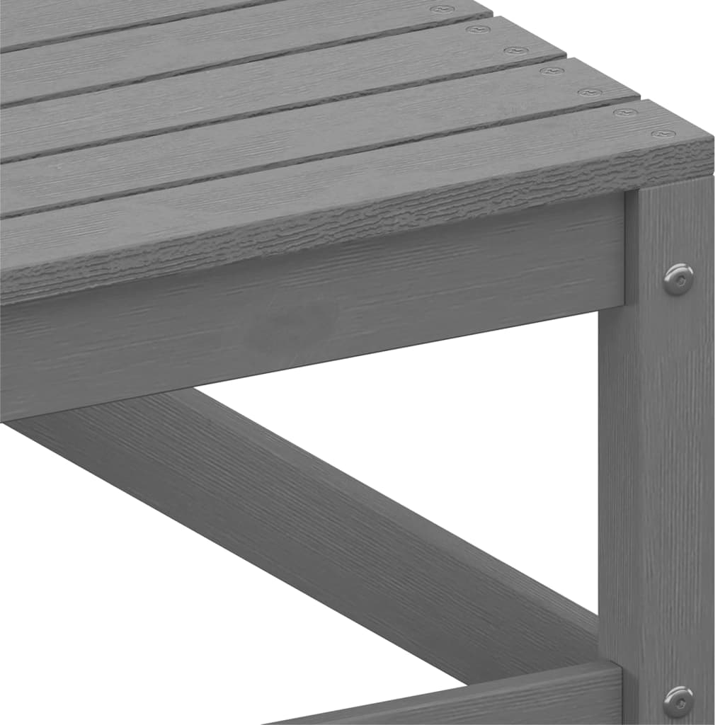 vidaXL Canapé d'angle de jardin gris en pin massif