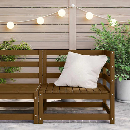 vidaXL Canapé d'angle de jardin marron miel Bois de pin massif