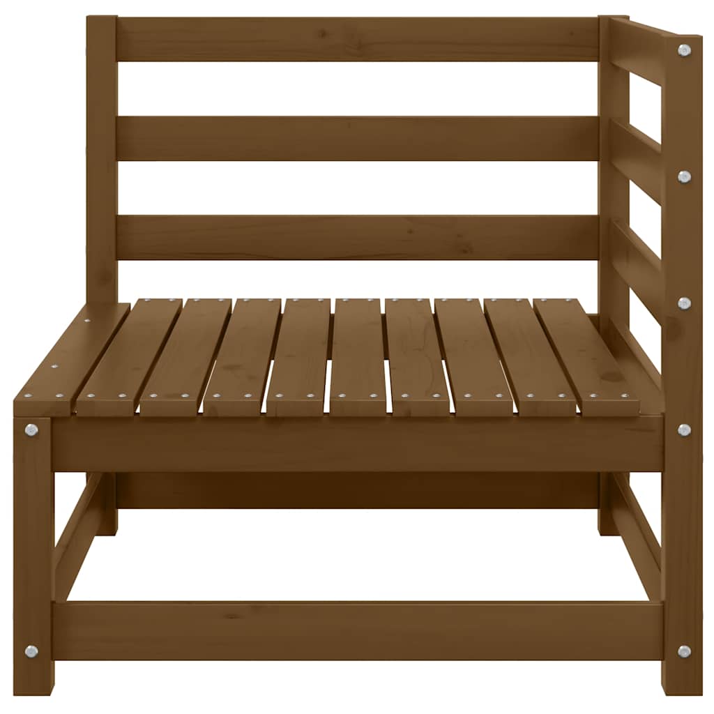 vidaXL Canapé d'angle de jardin marron miel Bois de pin massif