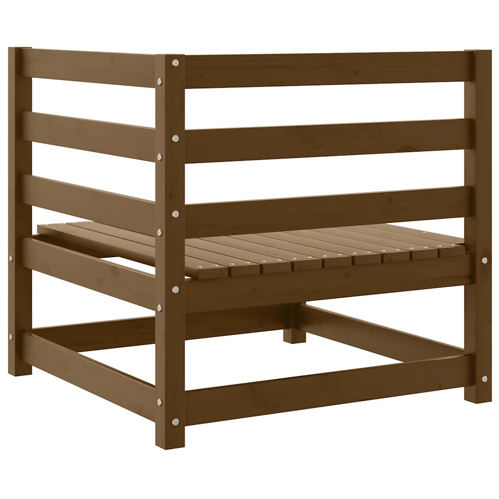 vidaXL Canapé d'angle de jardin marron miel Bois de pin massif